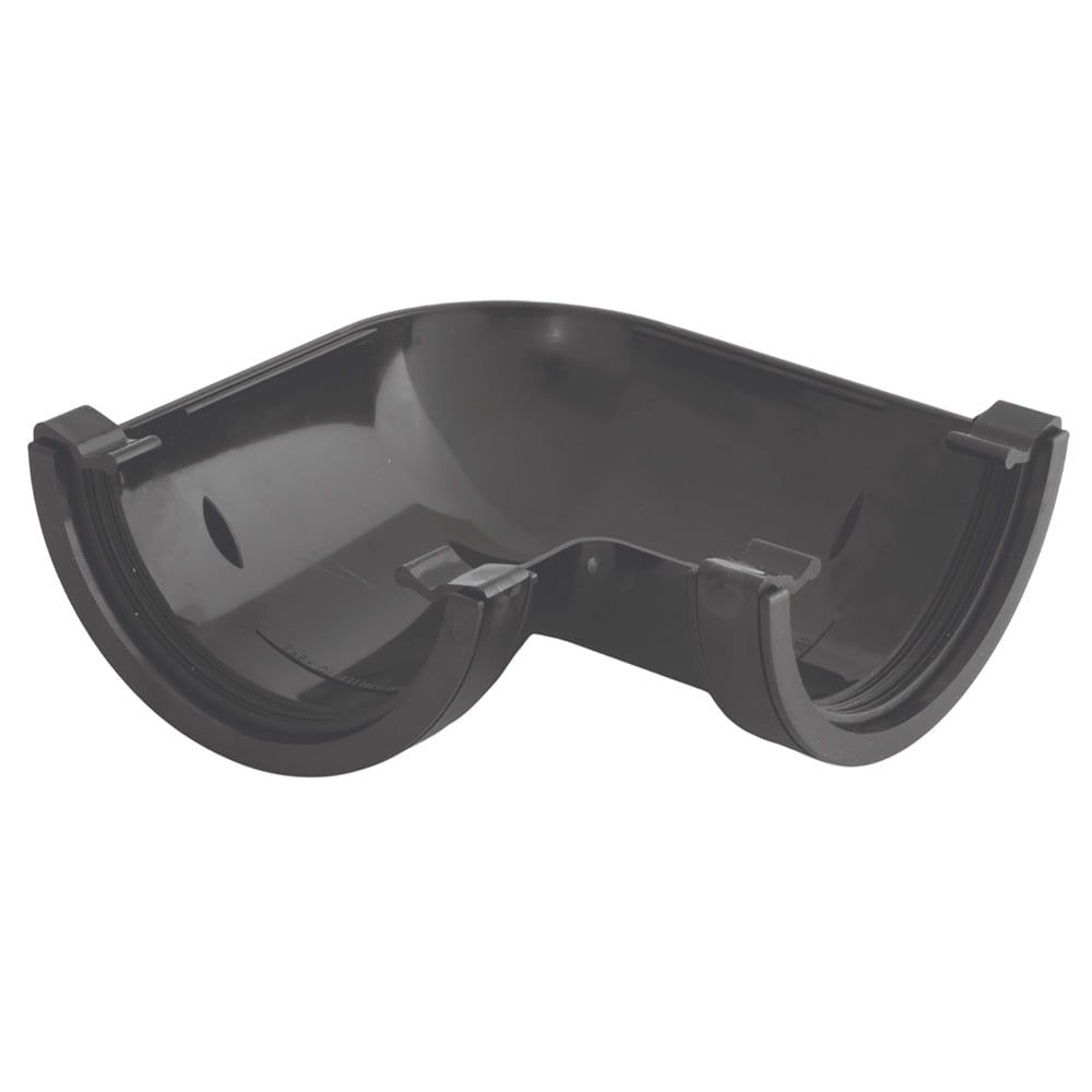 Black 112mm Half Round 90 Degree Angle
